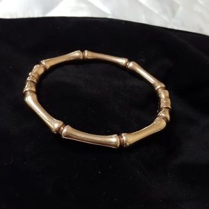Rose gold plated bamboo style bangle